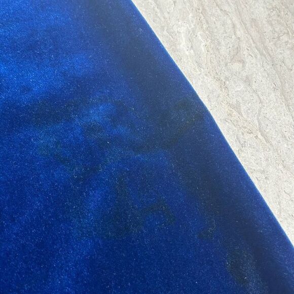 Vintage California Miss Blue Crushed Velvet Sleeveless Midi Dress Size Small - Picture 9 of 13